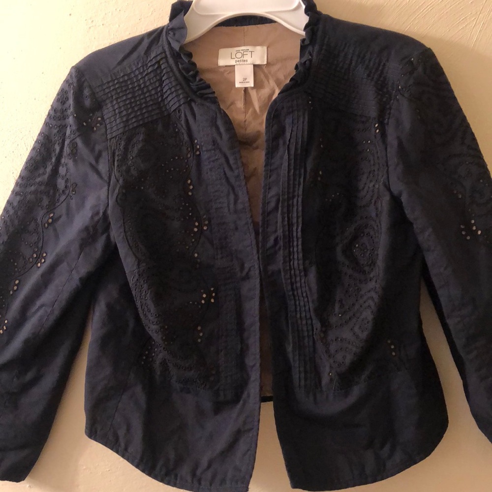 LOFT Cropped Eyelet Jacket